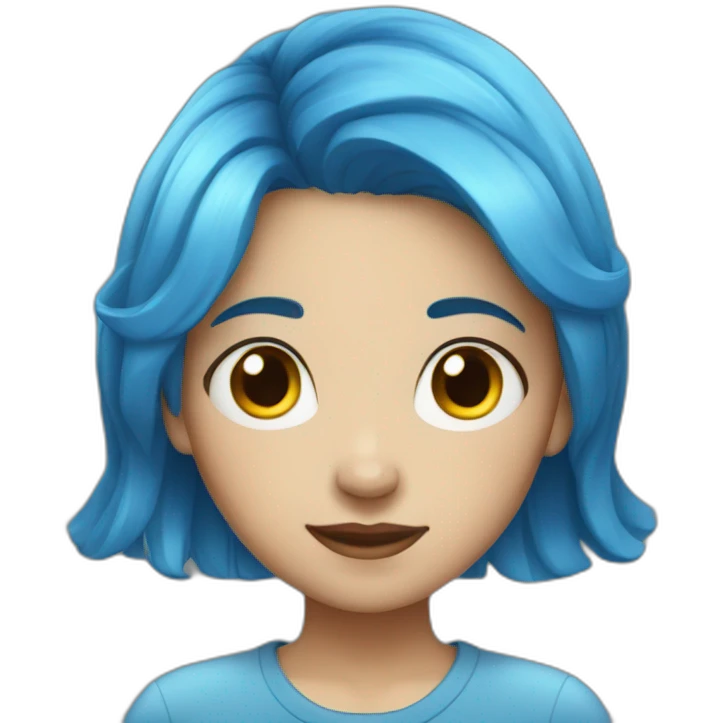 blue hair girl emoji