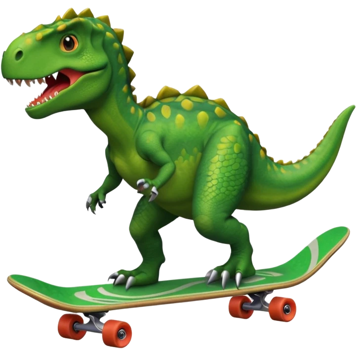 Dinosaur on a skateboard emoji
