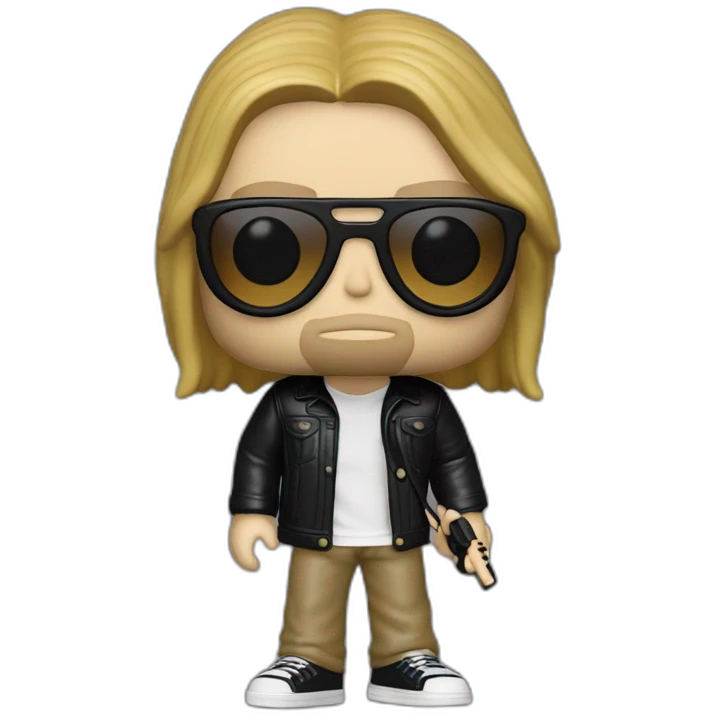 funko pop kurt cobain  with Sunglasses Nirvana emoji