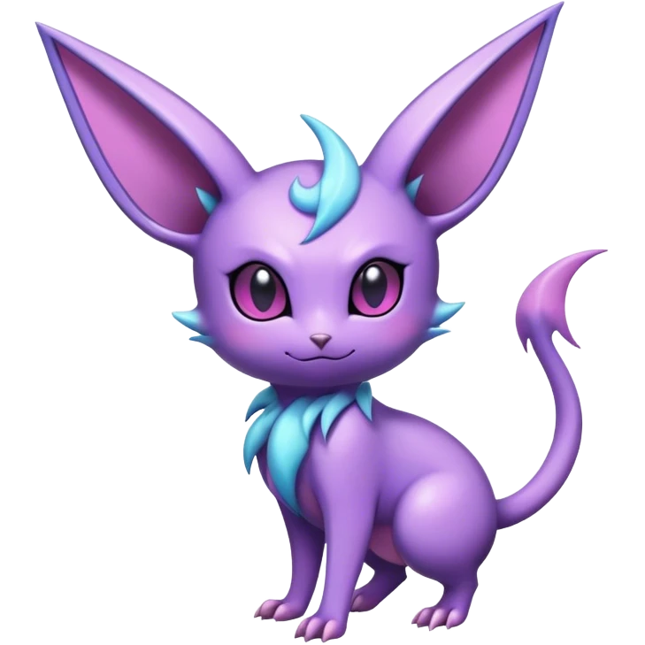 Cool Edgy Cute Shiny Ethereal Noibat-Espeon-Nidorino-hybrid  full body emoji