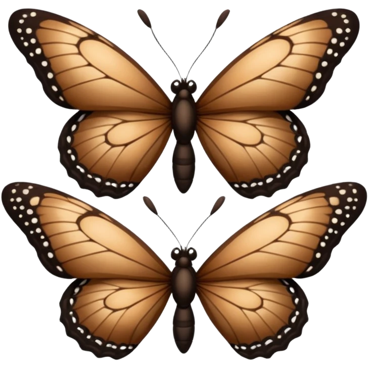 2 brown black butterflys emoji