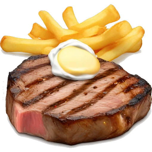 Steak with chips and mayo emoji