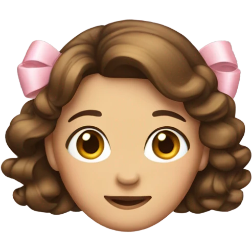A brunet hair girl who has a bow on top of her head emoji