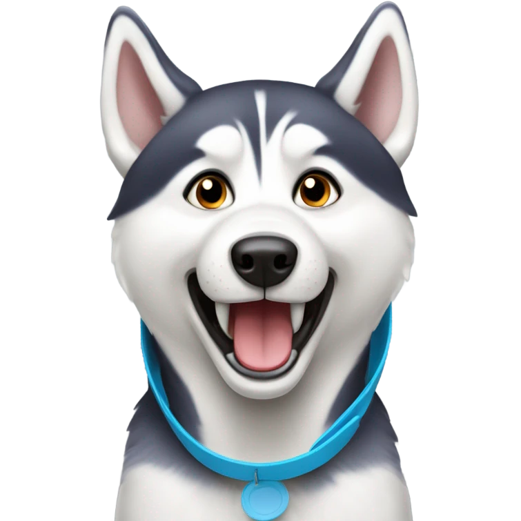 Husky with frisbee  emoji