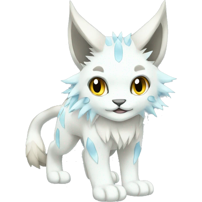 Ice-type Lynx-Fakemon full body emoji
