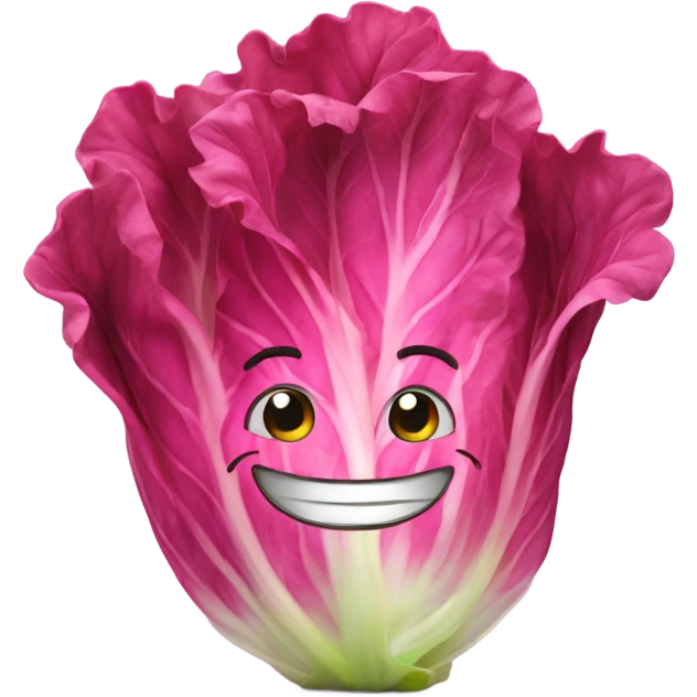 pink lettuce smiling emoji