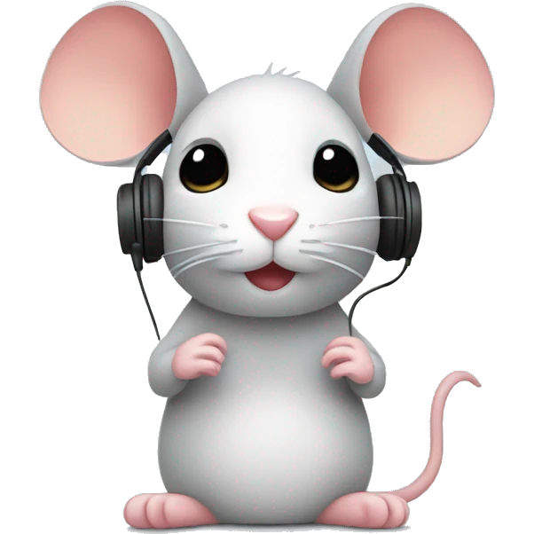 mouse listening to music emoji