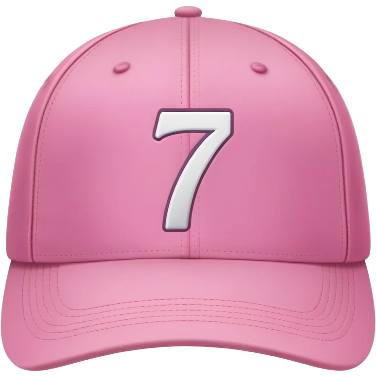 pink cap with number “7” on it emoji