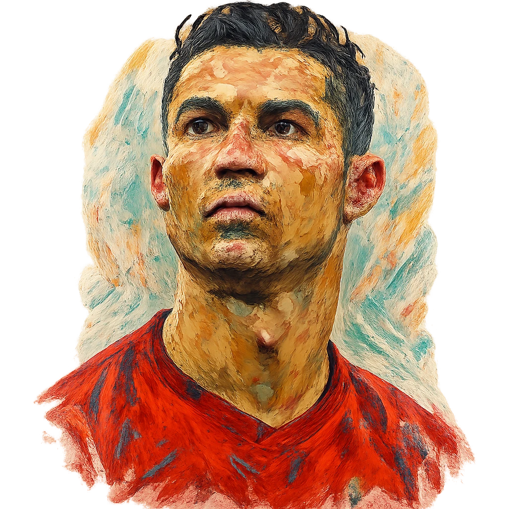 Cristiano Ronaldo iconic footballer portrait in artistic style emoji