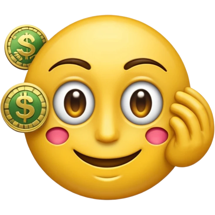 emoji haciendo un guiño con un ojo y sosteniendo dinero emoji