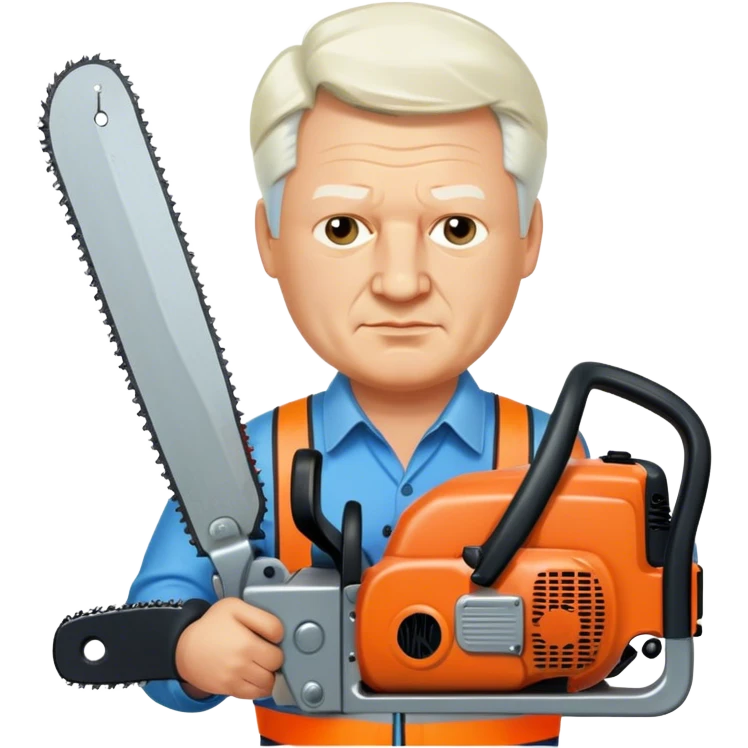 Boris Yeltsin with a chainsaw emoji