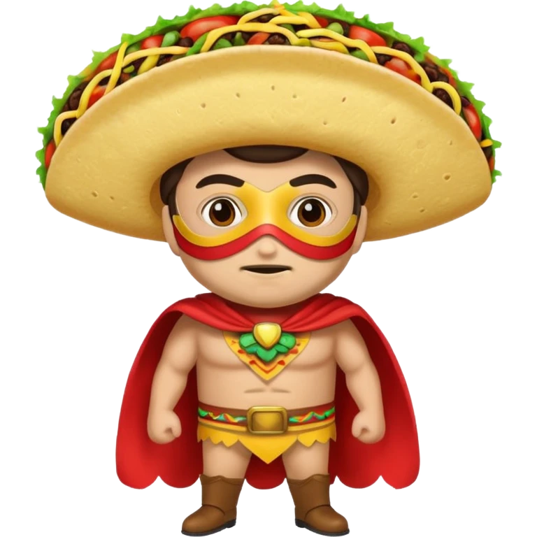 a hero who wear Taco costume  with a hero mask  emoji