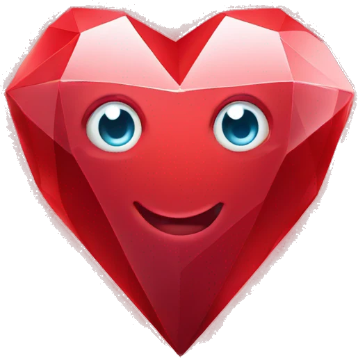Red diamond love heart  emoji