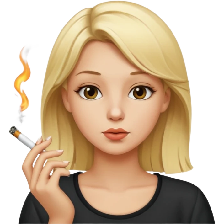 Blonde girl smoking emoji