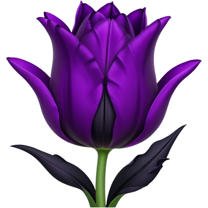 goth tulip with black petals with dark purple tips, mysterious vibe emoji