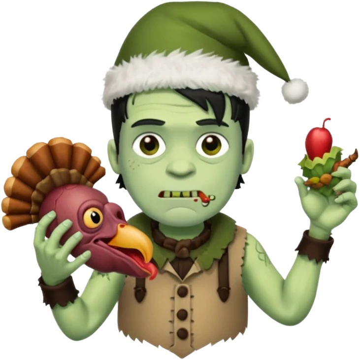 Frankenstein eating turkey emoji