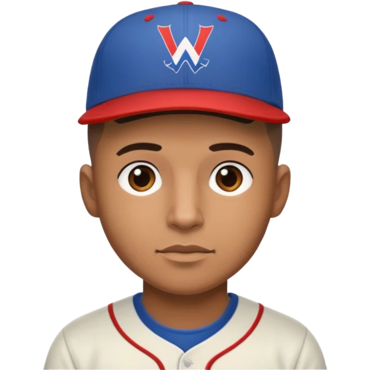 brown skin latino male with buzz cut wearing a wbc puerto rico baseball cap emoji