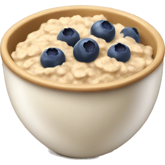 bowl of oatmeal with blueberries emoji