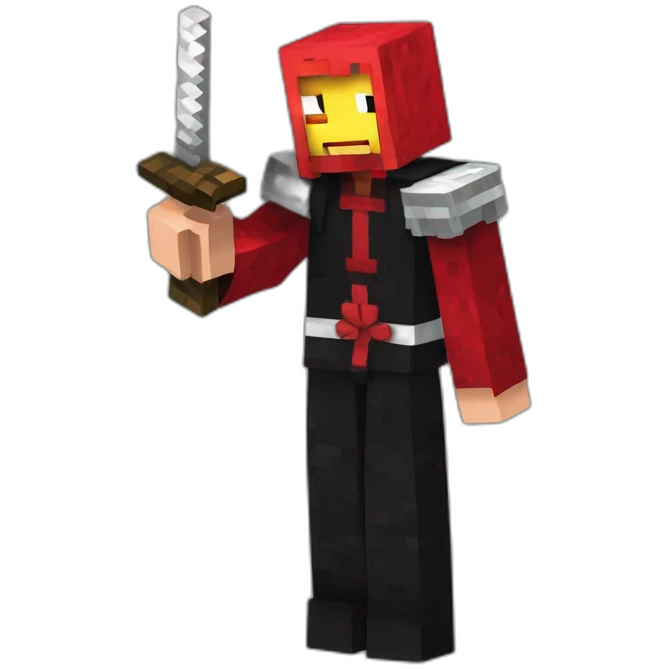 Kurosaki Ichigo minecraft style with like pose emoji