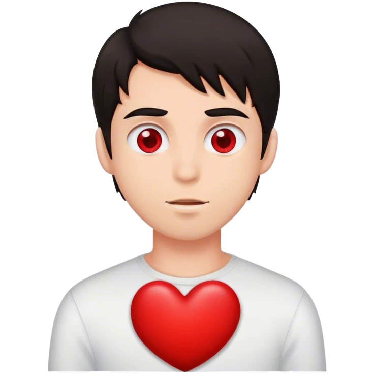 young man with dark hair and big hearts for eyes emoji