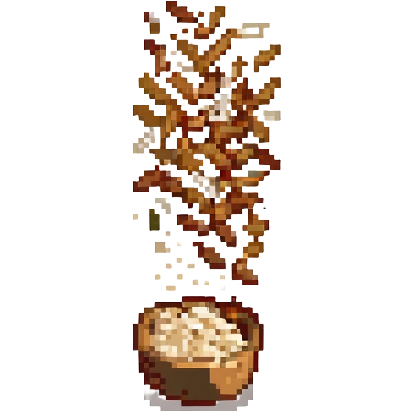oat flakes falling from top to bottom emoji