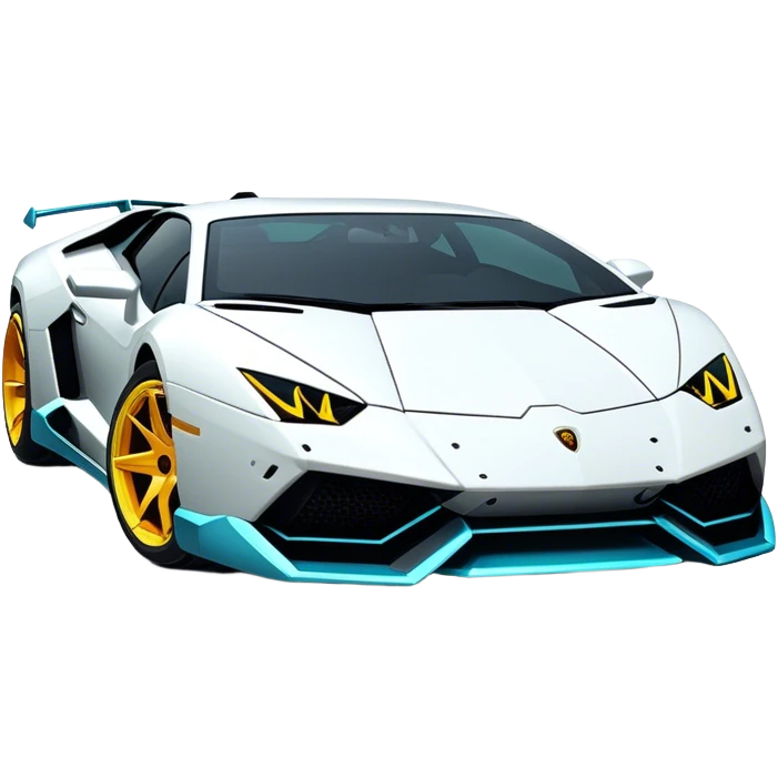 3D, create an ultra detailed Lamborghini with cyber punk flair emoji
