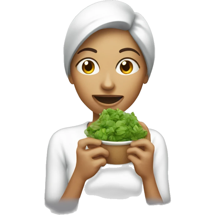 woman eatingreen slop emoji