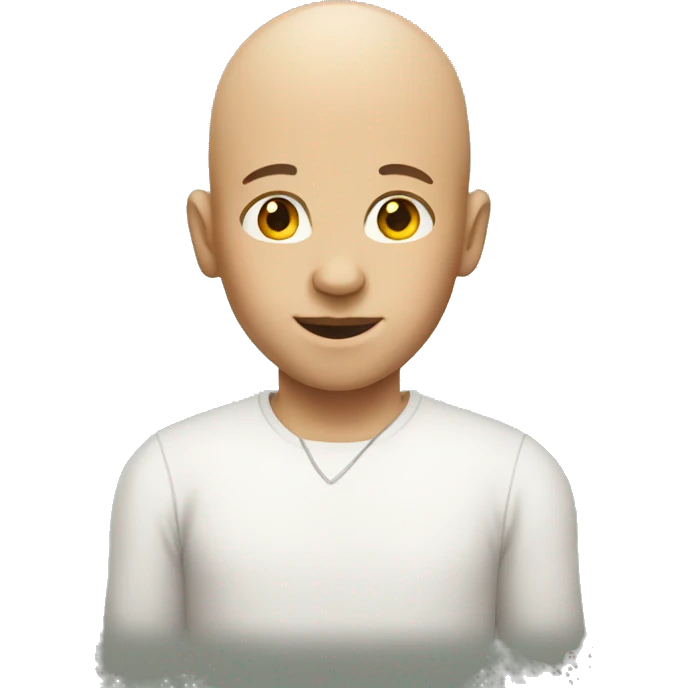 bald boy in shirt with unicorn horn emoji