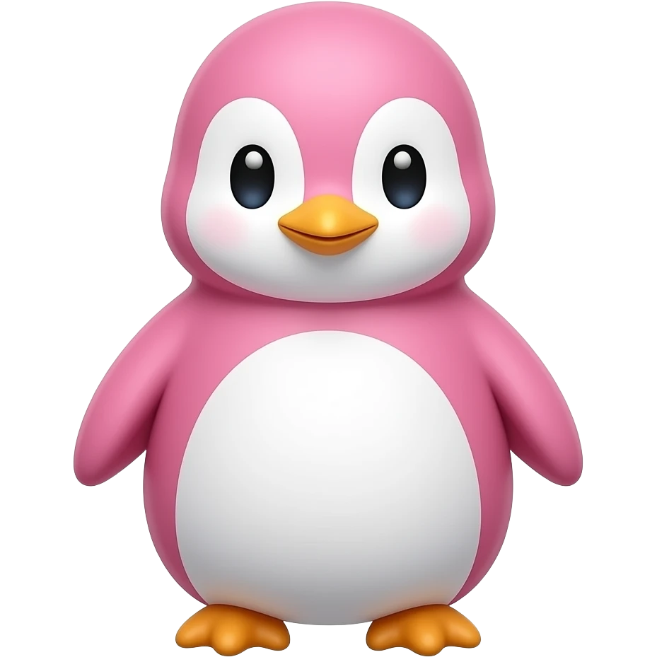 Cute pink penguin emoji