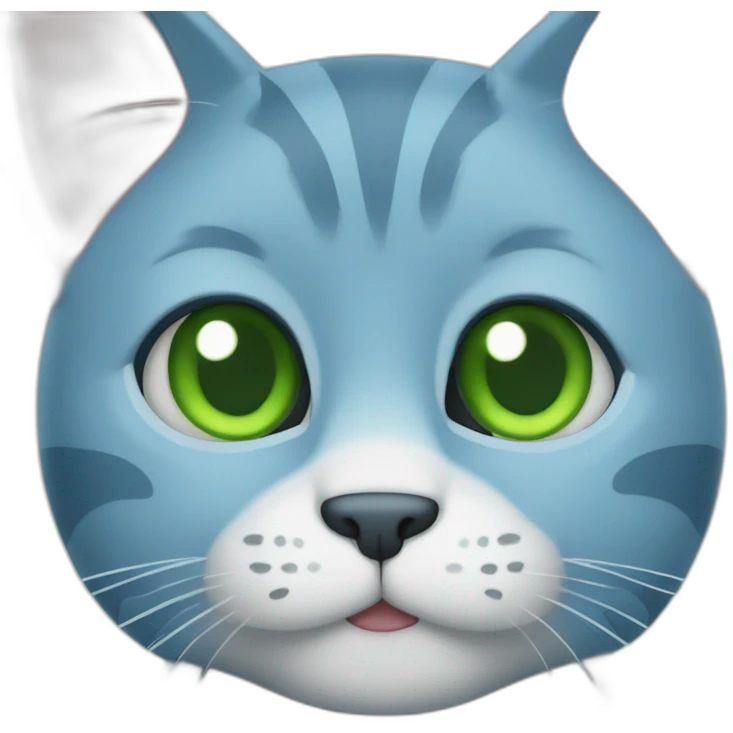 blue cat with green eyes thumbs up emoji