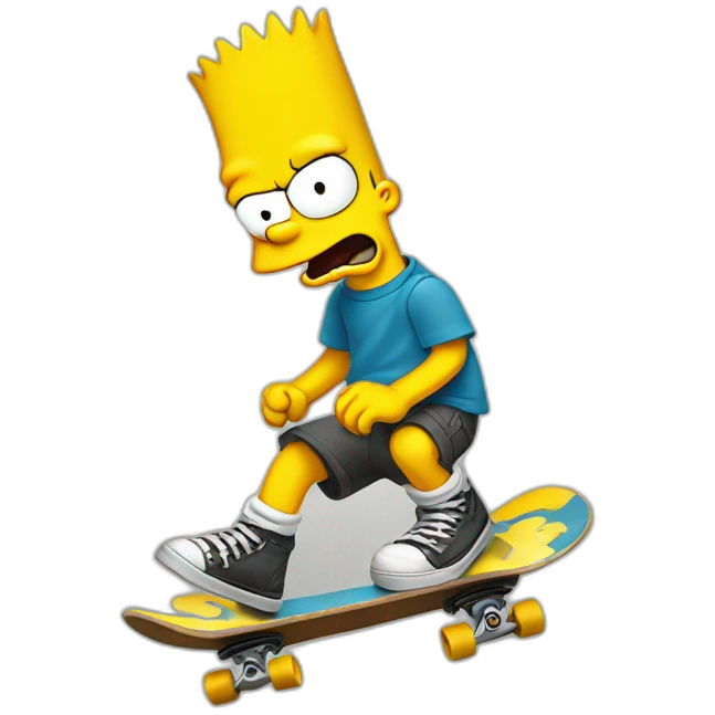 Bart Simpson skateboarding emoji