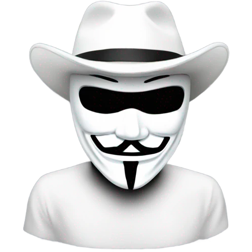 white hat hacker with anonymous mask emoji