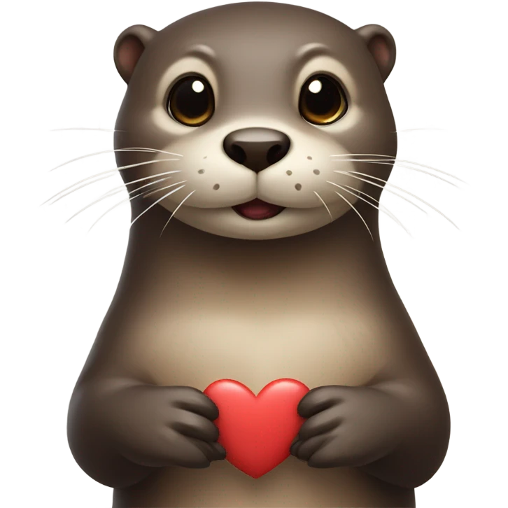 Otter with love heart eyes emoji