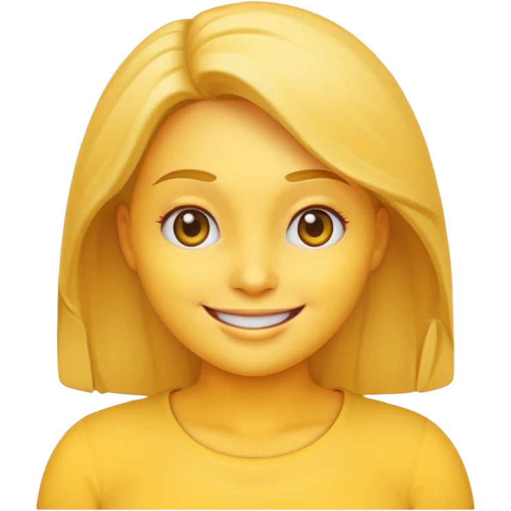 Yellow emoji woman with boobs emoji