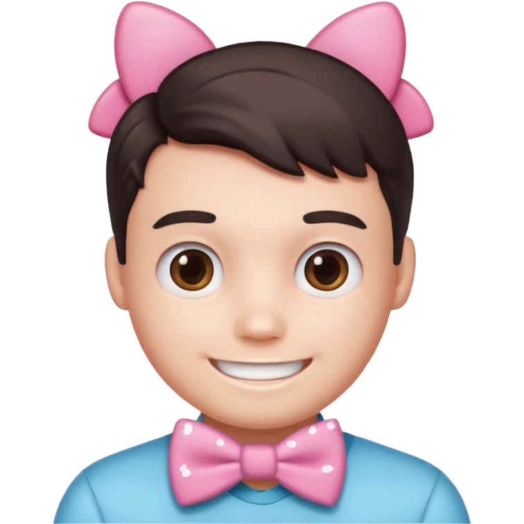 Handsome guy emoji like round IOS emoji more handsome plus hello kitty cute boy emoji