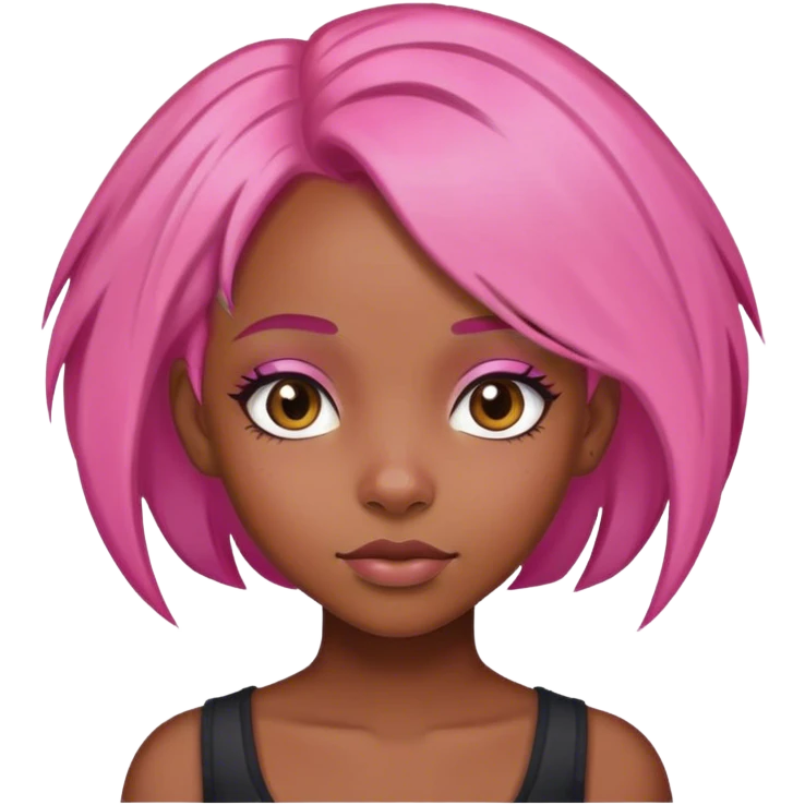 black girl with pink hair  emoji