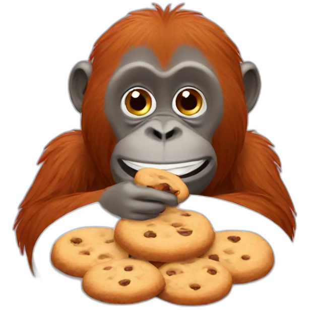 orangutan eating cookies emoji