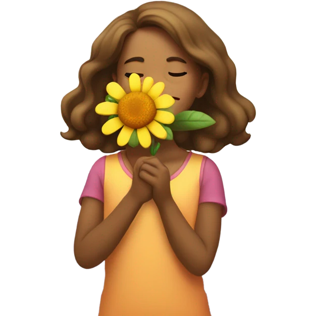 girl smelling flower emoji
