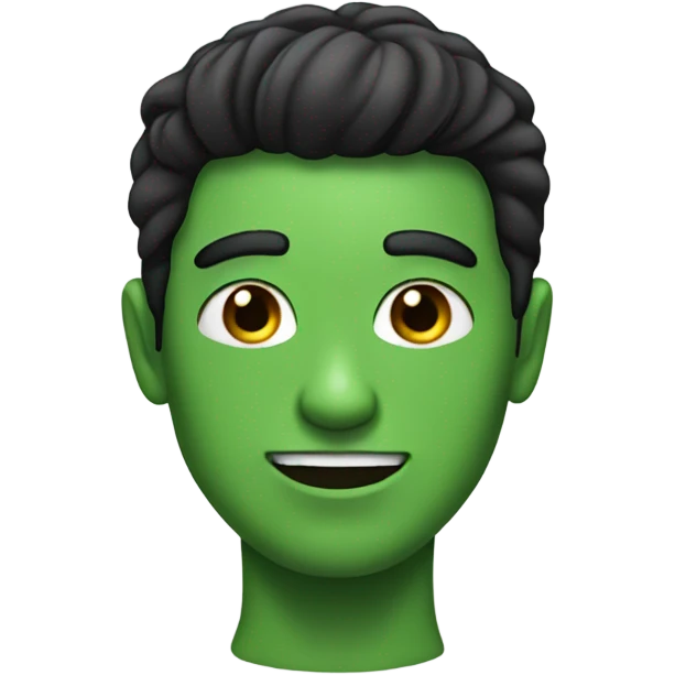 man with green skin and black hair emoji