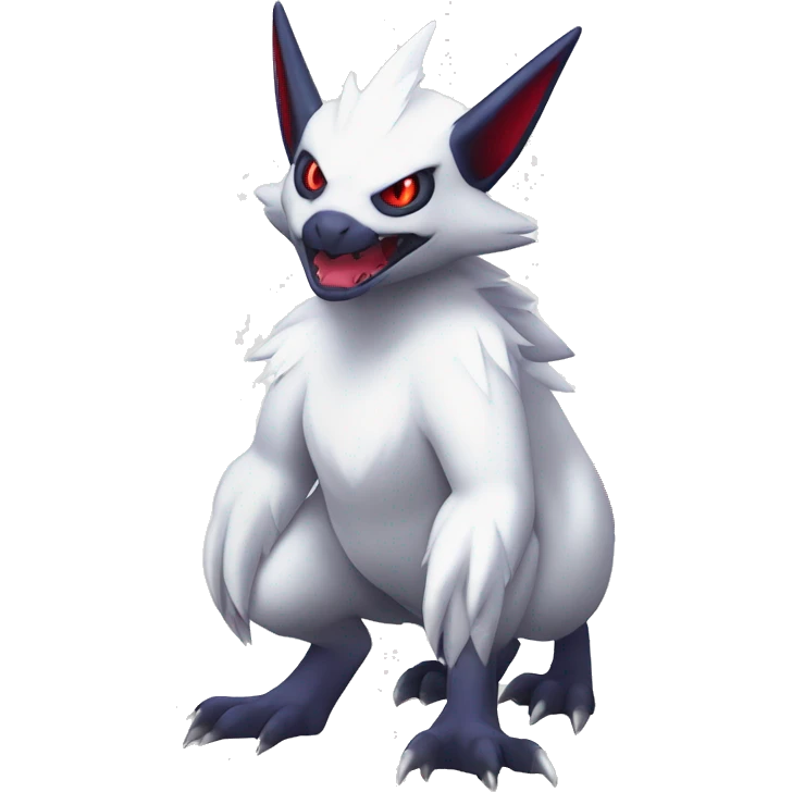 Cool Edgy Zangoose-Absol-Seviper Fakémon Digimon with Edgy markings, full body, outlined emoji
