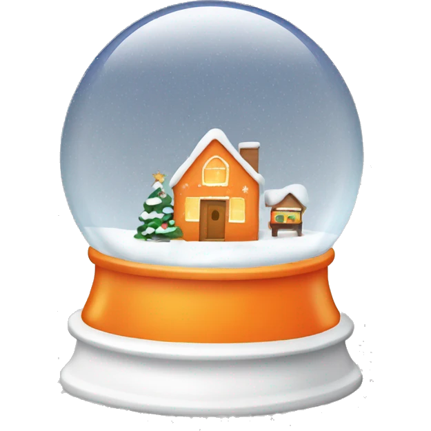 Orange christmas snow globe  emoji