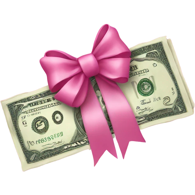 pink money with pink bow emoji