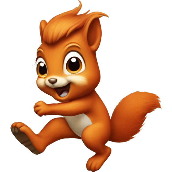 little jumping orange burnt squirrel emoji