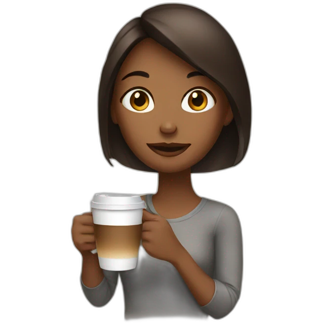 Girl with coffee emoji