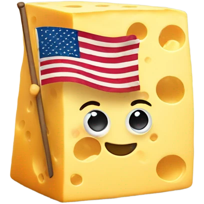 cheese waving the american flag emoji