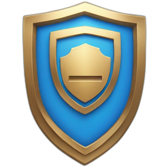 blue shield with checkmark 3D emoji