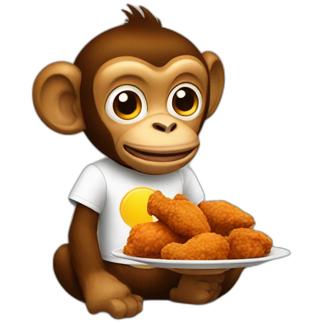 Monkey with fried chicken emoji