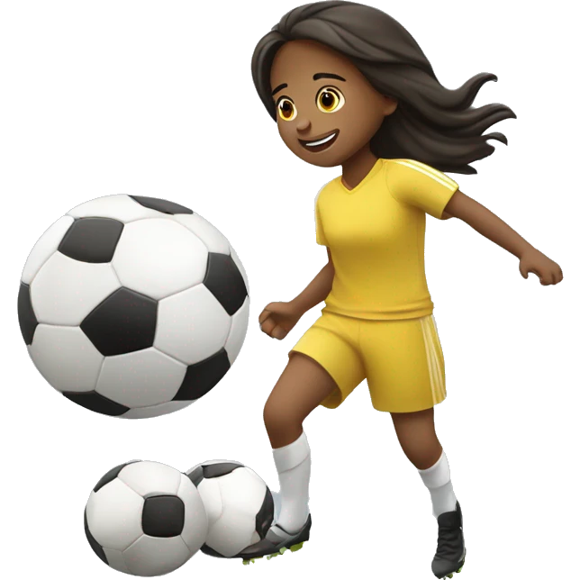niña jugando al fútbol emoji