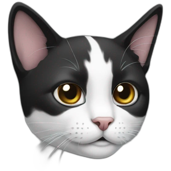 Black and white strep cat emoji