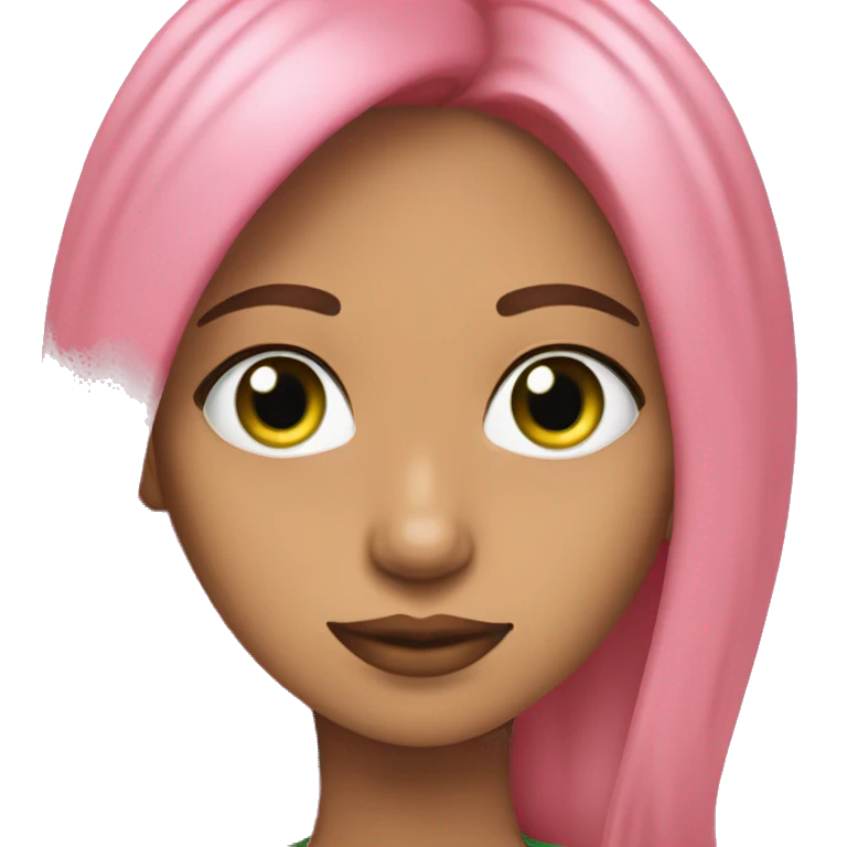 Chica de pelo rosa y ojos verdes emoji